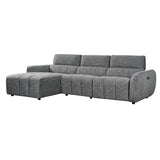 Fabric Corner Sofa Electric Recliner Left Hand Facing - Turin