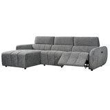 Fabric Corner Sofa Electric Recliner Left Hand Facing - Turin