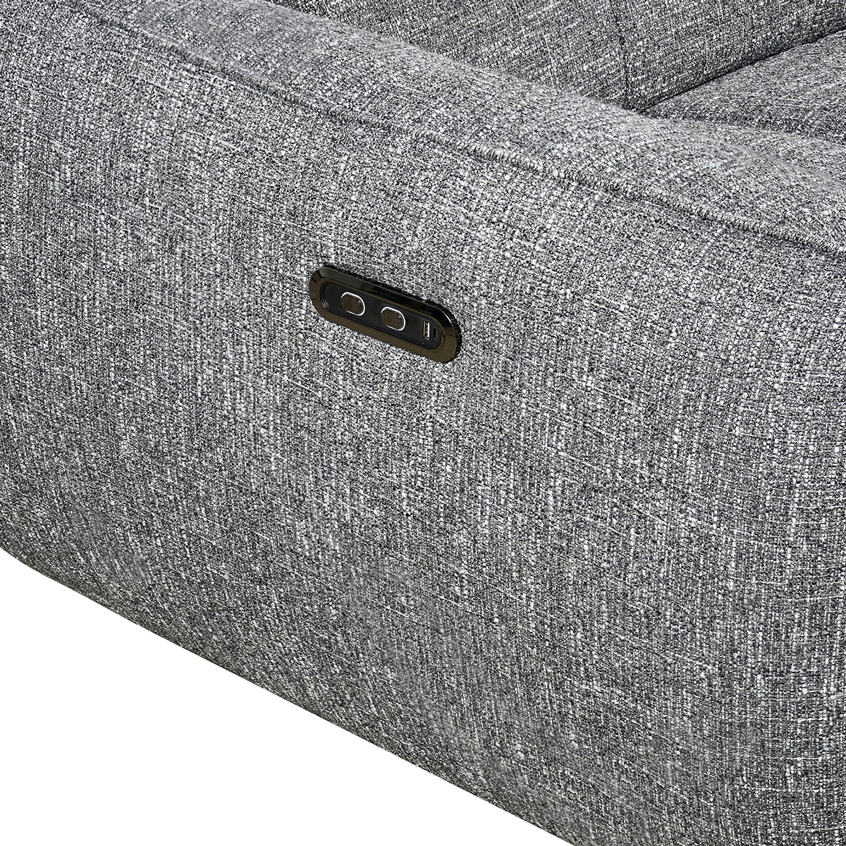 Fabric Corner Sofa Electric Recliner Left Hand Facing - Turin