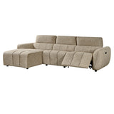 Fabric Corner Sofa Electric Recliner Left Hand Facing - Turin