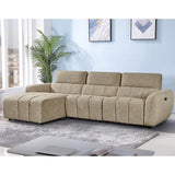 Fabric Corner Sofa Electric Recliner Left Hand Facing - Turin