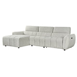 Fabric Corner Sofa Electric Recliner Left Hand Facing - Turin