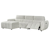 Fabric Corner Sofa Electric Recliner Left Hand Facing - Turin