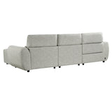 Fabric Corner Sofa Electric Recliner Left Hand Facing - Turin