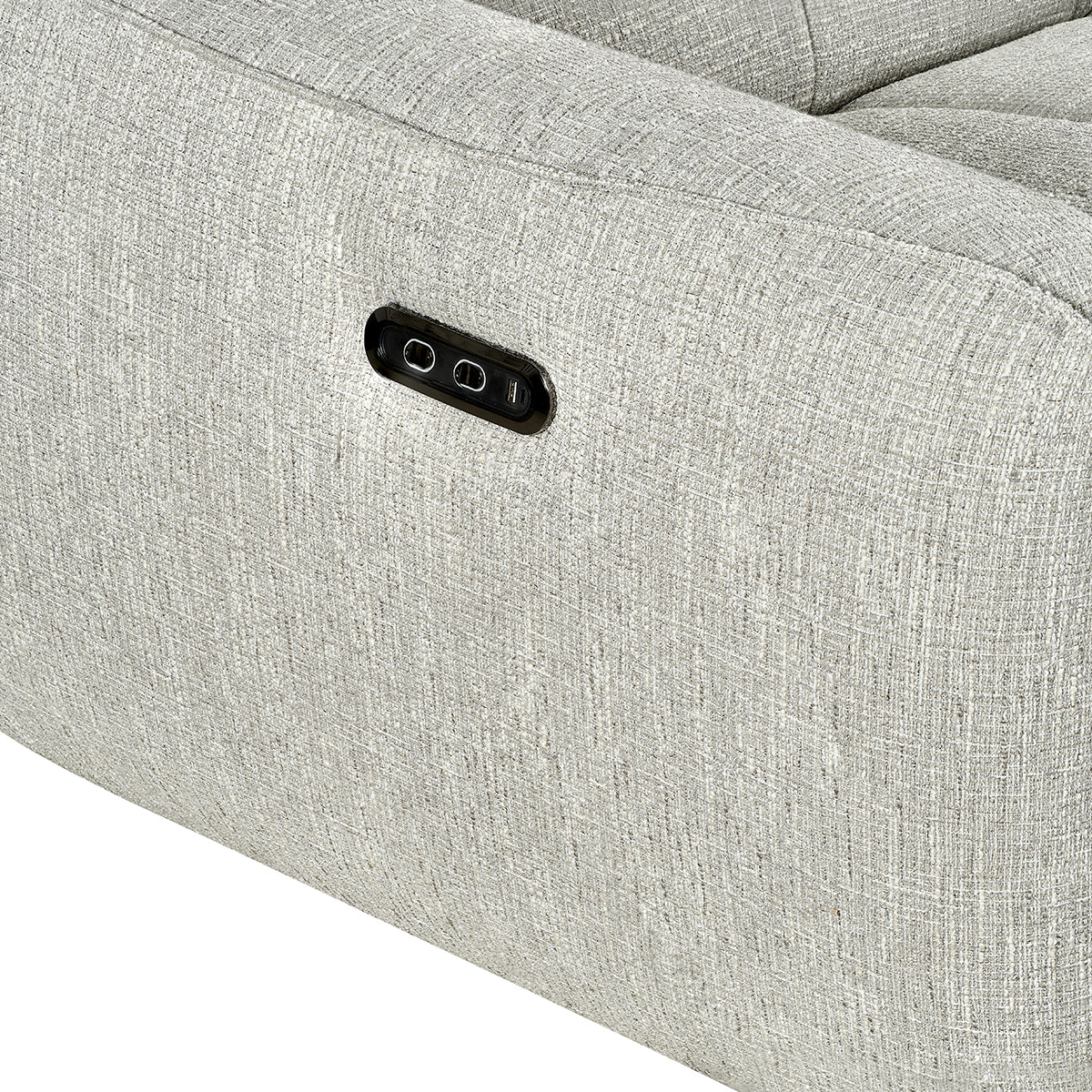 Fabric Corner Sofa Electric Recliner Left Hand Facing - Turin