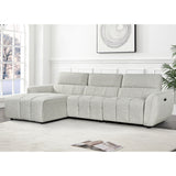 Fabric Corner Sofa Electric Recliner Left Hand Facing - Turin