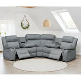 Fabric Corner Sofa Large Electric Recliner - Linden