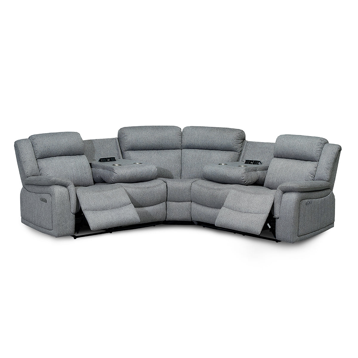 Fabric Corner Sofa Large Electric Recliner - Linden