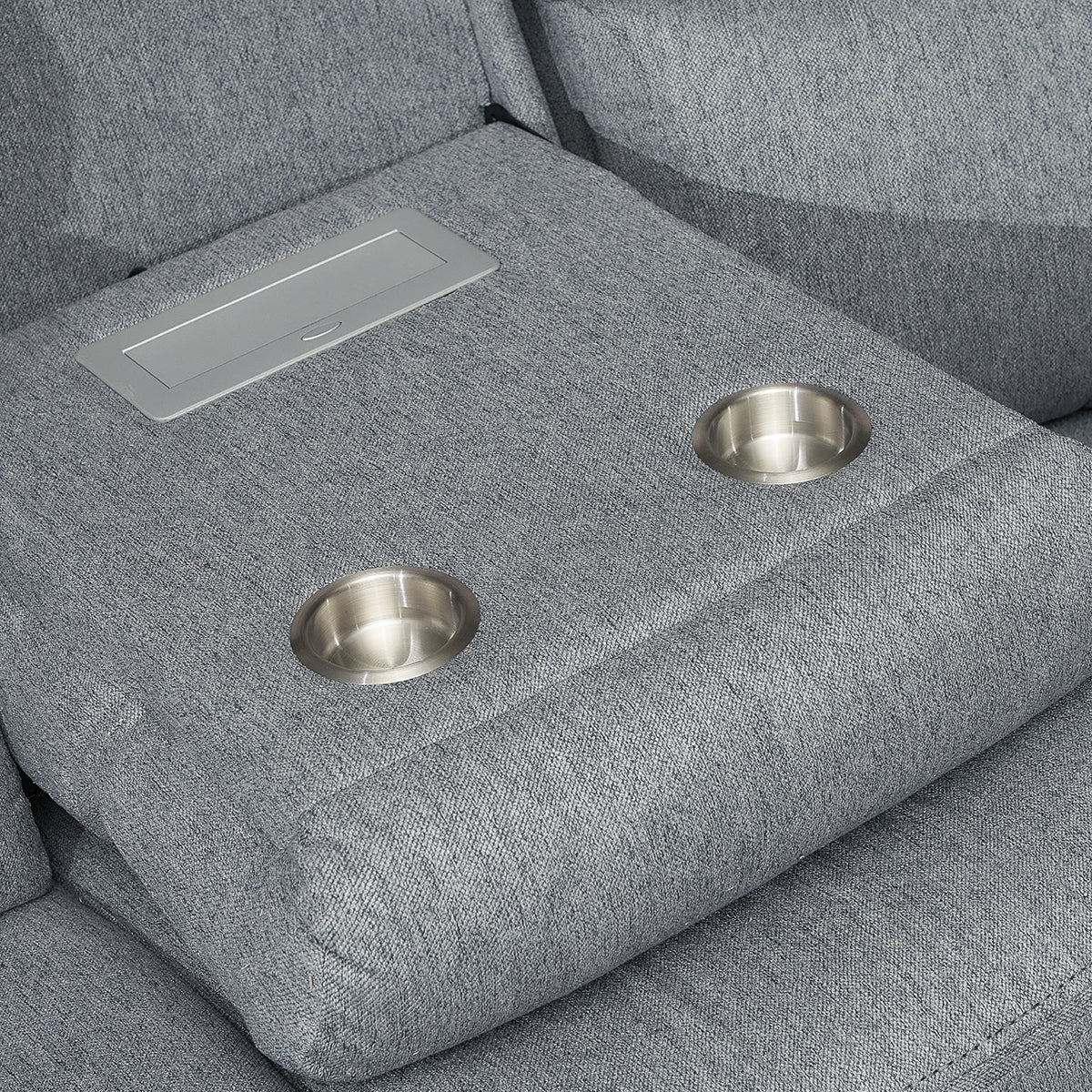 Fabric Corner Sofa Large Electric Recliner - Linden