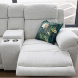 Fabric Corner Sofa Large Electric Recliner - Owen