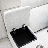 Fabric Corner Sofa Large Electric Recliner - Owen