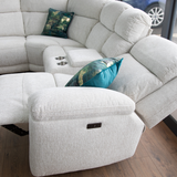 Fabric Corner Sofa Large Electric Recliner - Owen