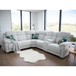 Fabric Corner Sofa Large Electric Recliner - Owen