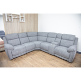 Fabric Corner Sofa Large Electric Recliner - Owen