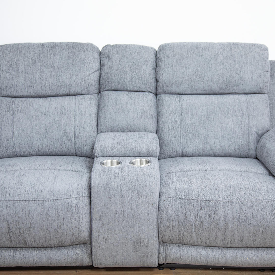 Fabric Corner Sofa Large Electric Recliner - Owen