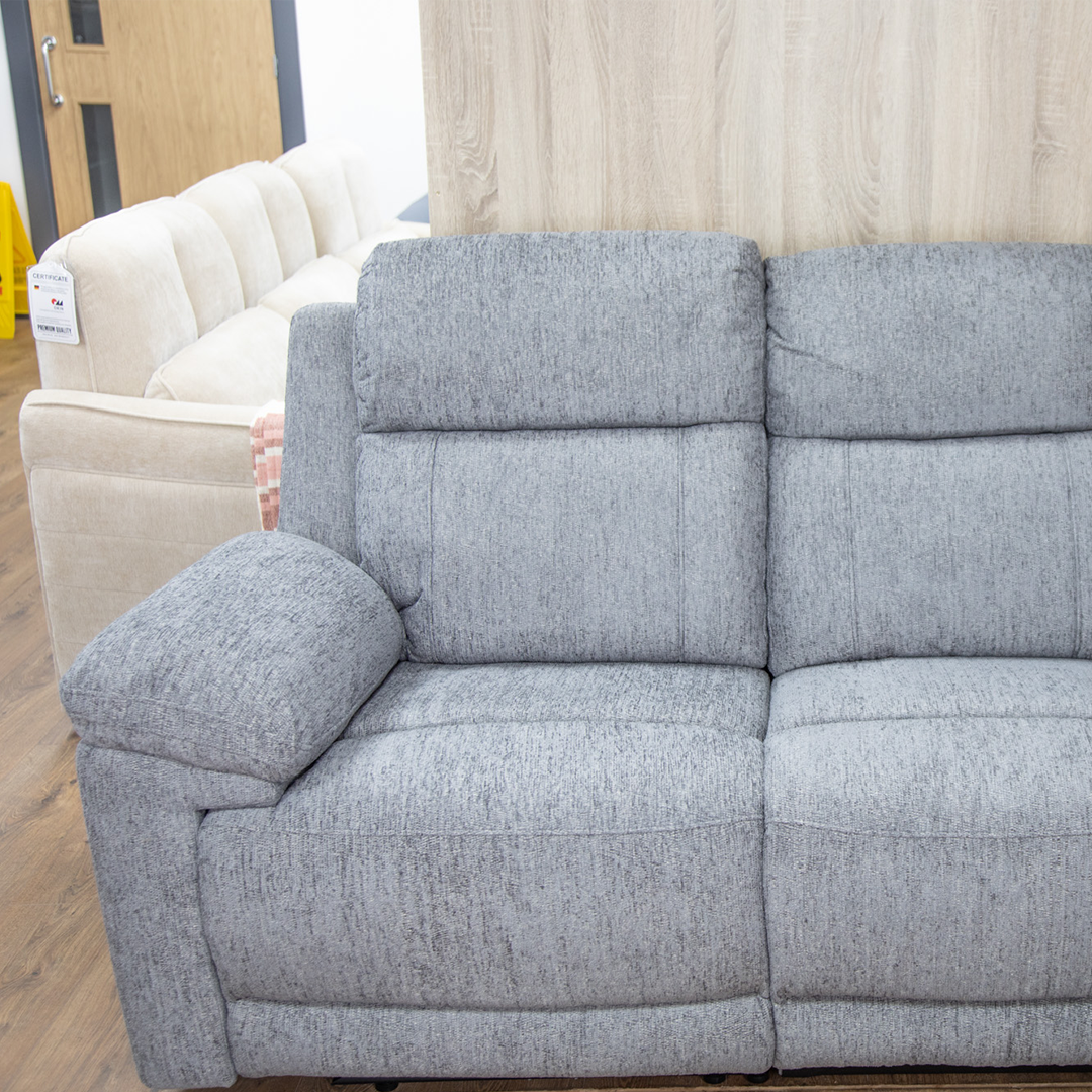 Fabric Corner Sofa Large Electric Recliner - Owen