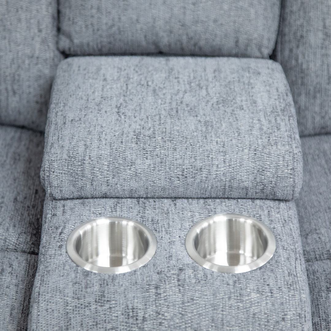 Fabric Corner Sofa Large Electric Recliner - Owen
