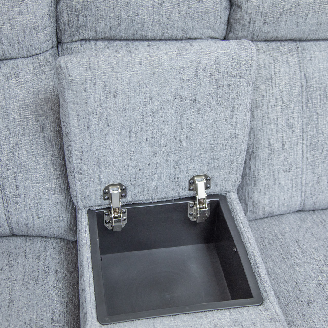 Fabric Corner Sofa Large Electric Recliner - Owen