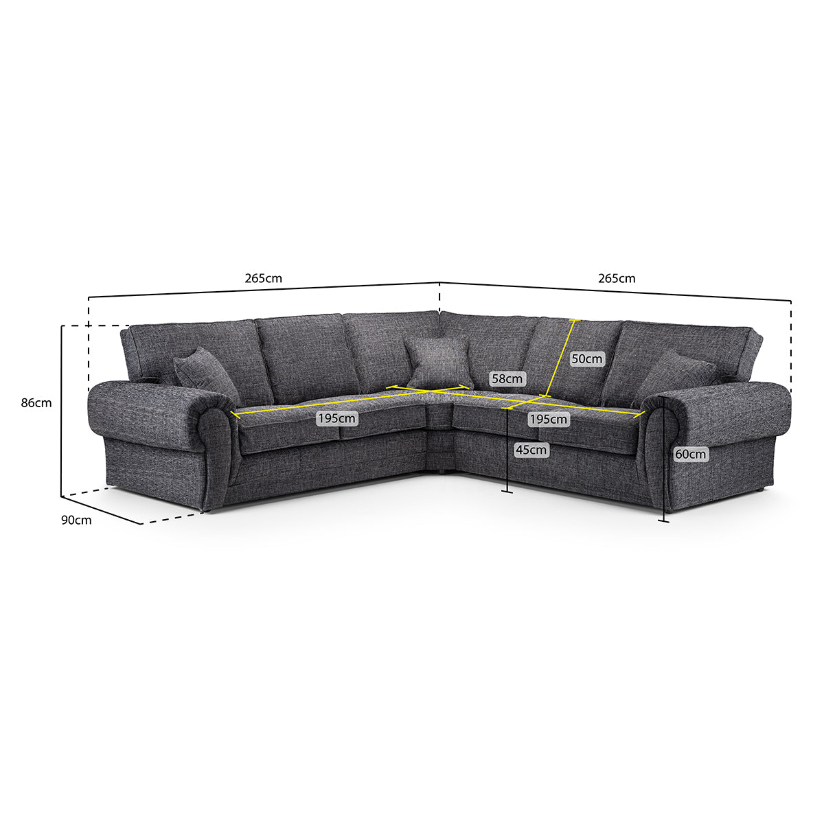 Fabric Corner Sofa Large - Wilcot