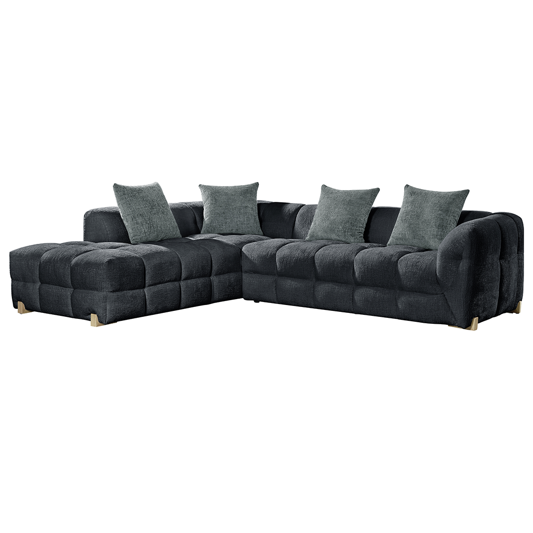 Fabric Corner Sofa Left Hand Facing - Genoa