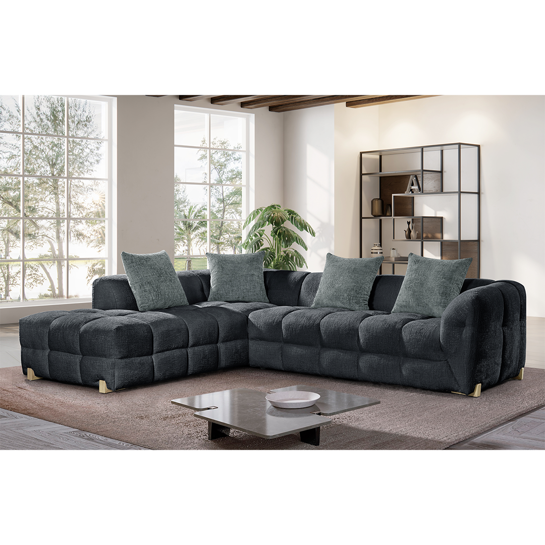 Fabric Corner Sofa Left Hand Facing - Genoa