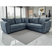 Fabric Corner Sofa With Metal Trim on Arms - Serena