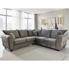 Fabric Corner Sofa With Metal Trim on Arms - Serena
