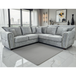 Fabric Corner Sofa With Metal Trim on Arms - Serena