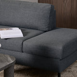 Fabric Corner Sofa With Open End Facing Right Handed With Matt Black Steel Legs - Omaha