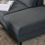 Fabric Corner Sofa With Open End Facing Right Handed With Matt Black Steel Legs - Omaha