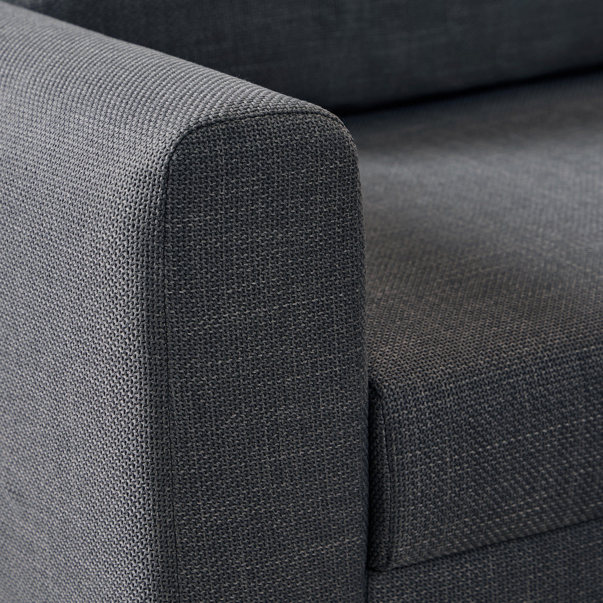 Fabric Corner Sofa With Open End Facing Right Handed With Matt Black Steel Legs - Omaha