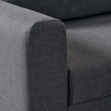 Fabric Corner Sofa With Open End Facing Right Handed With Matt Black Steel Legs - Omaha