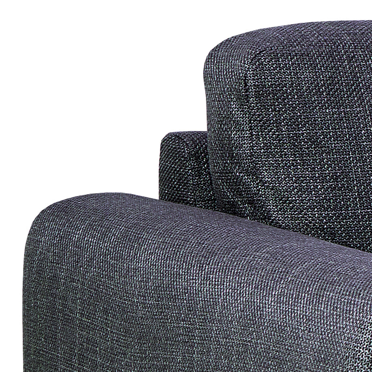 Fabric Corner Sofa With Open End Facing Right Handed With Matt Black Steel Legs - Omaha