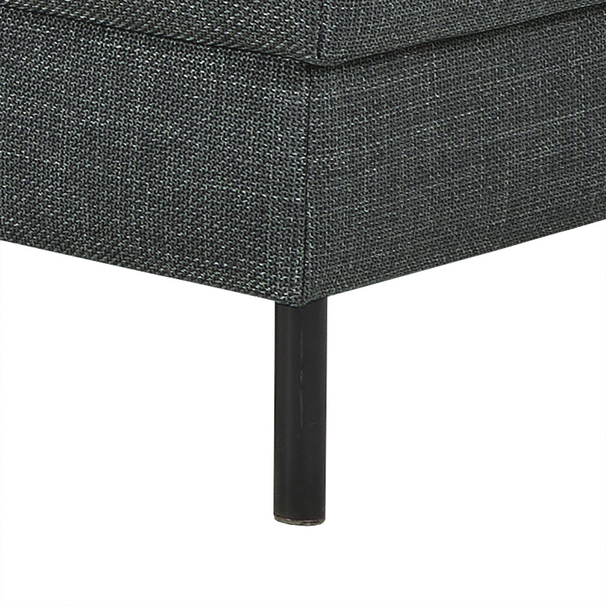 Fabric Corner Sofa With Open End Facing Right Handed With Matt Black Steel Legs - Omaha