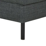 Fabric Corner Sofa With Open End Facing Right Handed With Matt Black Steel Legs - Omaha