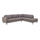 Fabric Corner Sofa With Open End Facing Right Handed With Matt Black Steel Legs - Omaha