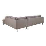 Fabric Corner Sofa With Open End Facing Right Handed With Matt Black Steel Legs - Omaha