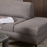 Fabric Corner Sofa With Open End Facing Right Handed With Matt Black Steel Legs - Omaha