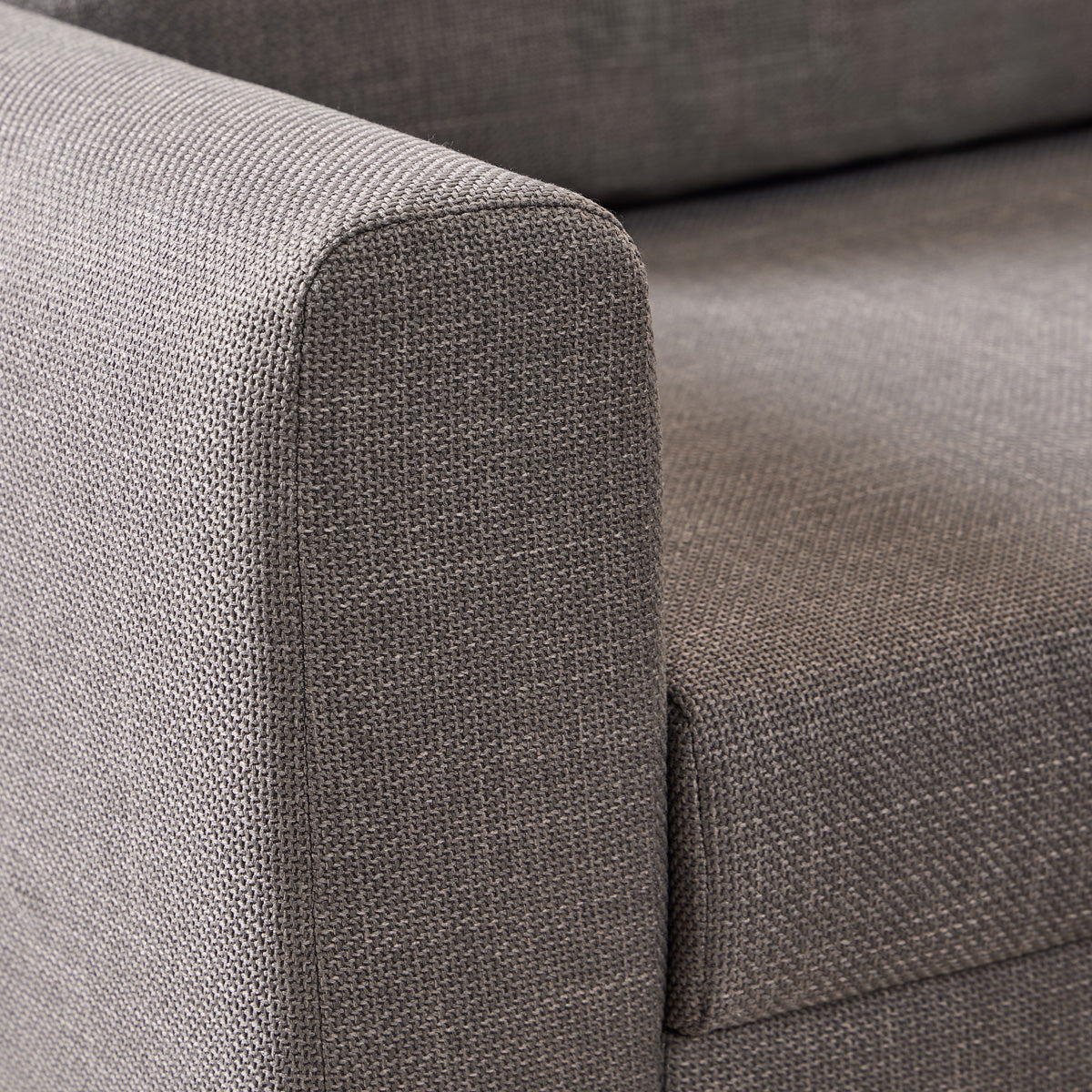 Fabric Corner Sofa With Open End Facing Right Handed With Matt Black Steel Legs - Omaha