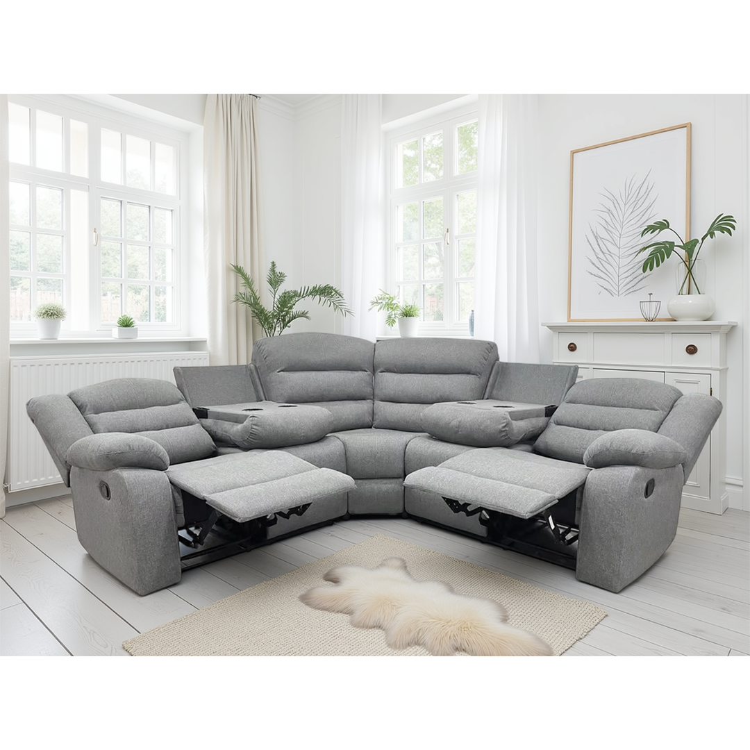 Fabric Corner Sofa Recliner Large Corner - Dundee | Cozy Furniture Direct