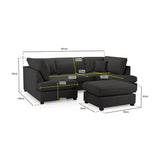Fabric Corner Sofa in U Shape - Carnaby