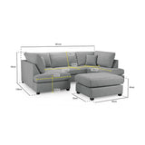 Fabric Corner Sofa in U Shape - Carnaby