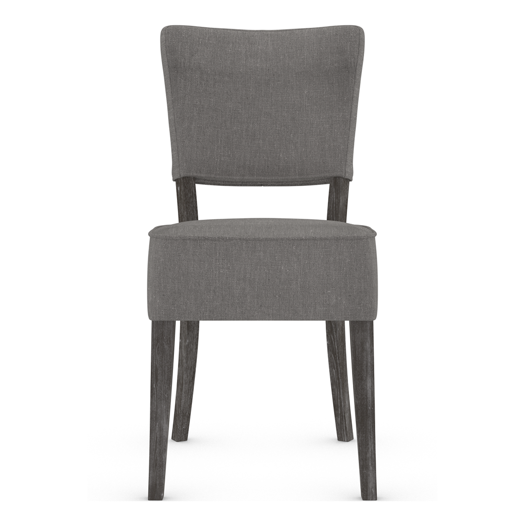 Fabric Dining Chair With Antique Black Wooden Legs - Greystone