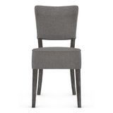 Fabric Dining Chair With Antique Black Wooden Legs - Greystone