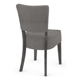 Fabric Dining Chair With Antique Black Wooden Legs - Greystone