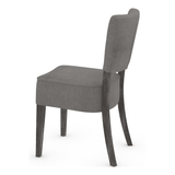 Fabric Dining Chair With Antique Black Wooden Legs - Greystone
