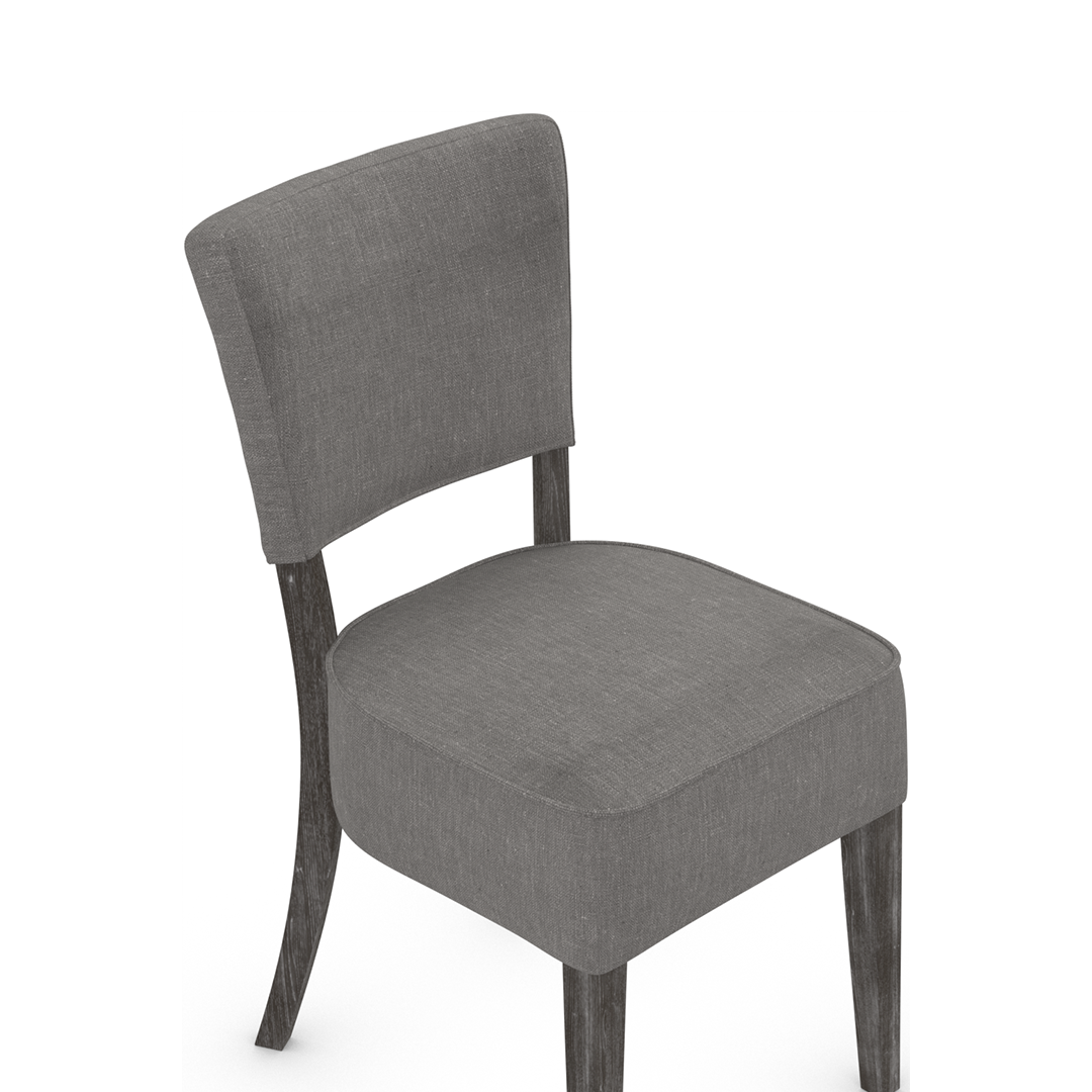 Fabric Dining Chair With Antique Black Wooden Legs - Greystone