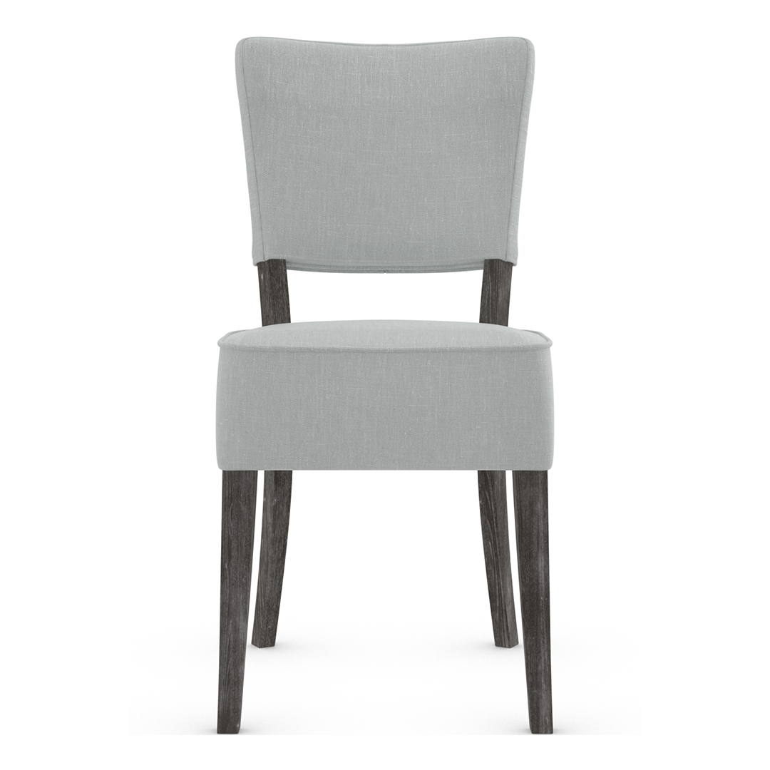 Fabric Dining Chair With Antique Black Wooden Legs - Greystone