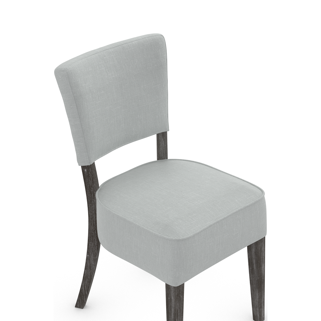Fabric Dining Chair With Antique Black Wooden Legs - Greystone