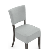 Fabric Dining Chair With Antique Black Wooden Legs - Greystone